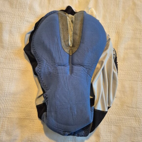 Louis Garneau men's size Medium black & yellow cycling shorts, marks on leg GUC - Picture 4 of 8